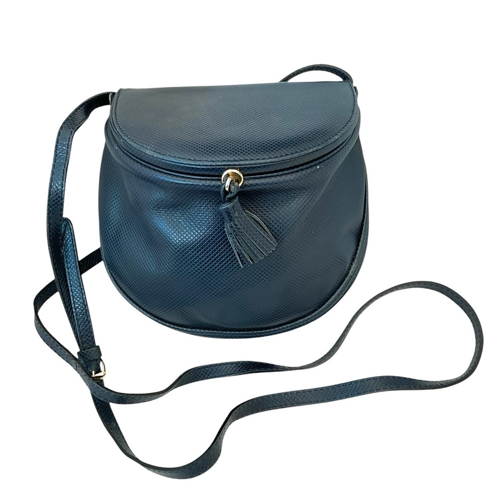 Vintage Bottega Veneta Blue Leather Crossbody AS IS w Dust Bag Mirror Italy - Picture 9 of 13